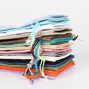 Piccoli Sacchetti <span class=keywords><strong>In</strong></span> Iuta Di Lino Naturale Sacchetto Portagioie E Regalo Con Coulisse E Logo Personalizzato - Product Image 5