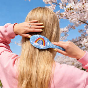 Peine de arcoíris personalizado, cepillo increíble para el Día del pelo, cepillo de acetato de celulosa - Product Image 1