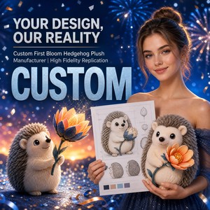 Peluche hérisson personnalisée OEM ODM First Bloom, porte-clés, mascotte, cadeau promotionnel du Nouvel An, avec logo, CPC, cadeau de saison des fêtes, jouet en peluche - Product Image 1
