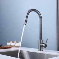 Robinet mélangeur de cuisine professionnel à col de cygne - Acier inoxydable 304 avec double contrôle de température