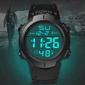 Aydınlık spor su geçirmez erkek kadın Unisex dijital Led saatler silikon elektronik saatler Montre dijital