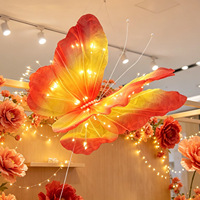 Papillon géant lumineux en organza fait main en gros pour mariage et vitrine de centre commercial