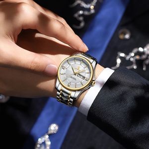 Montre de luxe pour hommes montres à Quartz mode acier calendrier étanche montres d'affaires lumineuses montre à Quartz - Product Image 6