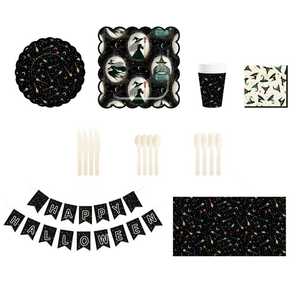 DAMAI Halloween Party Supplies Halloween Paper Plates Napkins Party Disposable Tableware Set Birthday Favor for Halloween Party - Product Image 3