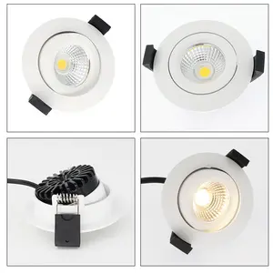 500lm 6W COB downlight 0 ~ 100% pürüzsüz karartma dahili sürücü gömme led Ra80 3000K 5 yıl garanti CE ODM