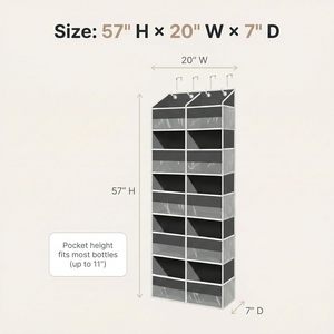 Over The Door Organizer 12 Pocket Dark Grey Hanging <b>Storage</b> For Behind Doors Or Walls Multifunctional Closet Organizer With - Product Image 6