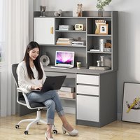 Bureau avec étagère intégrée, bureau d'étude pour étudiants, bureau d'ordinateur pour chambre à coucher, bureau simple de petite taille