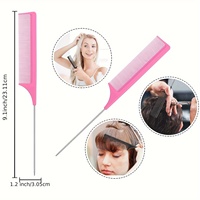 Ensemble de 4 brosses et peignes pour salon de coiffure : brosse à bords, brosse démêlante, masseur de cuir chevelu, personnalisable avec logo, pour femmes