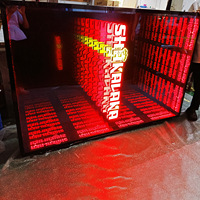 Enseigne publicitaire personnalisée en miroir infini 3D LED, miroir mural coloré multicouche, effet néon abyssal pour bureaux, magasins, maisons