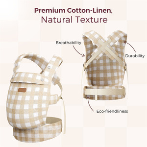 <span class=keywords><strong>Porte</strong></span>-<span class=keywords><strong>bébé</strong></span> en coton et lin à carreaux, ergonomique, confortable et léger, pour les enfants de 7 à 45 livres, facile à mettre et à enlever - Product Image 4