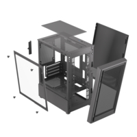 Mesh Panel Mid Tower Steel PC Case with Side Panel Window Compact Design Small Form Factor USB 3.0 ATX/PS2 Power Supply