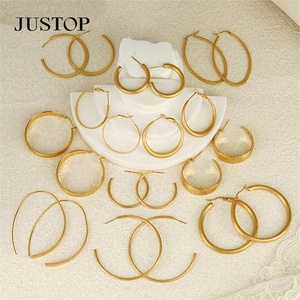 Trending hoop <b>Earrings</b> OEM/OEM Waterproof Stainless Steel Gold Plating hypoallergenic Fashion Jewelry supplier western <b>earrings</b> - Product Image 6