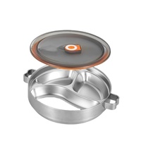 Boîte à repas pour enfants anti-brûlure, double paroi isolée en acier inoxydable, compartimentée, bento, boîte à déjeuner pour bébé