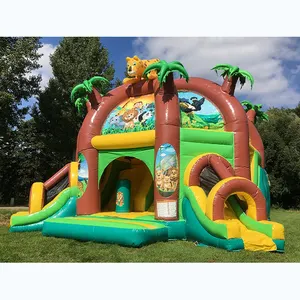 Kinderen Opblaasbare Lucht Jumper Multi-Play Combo Koepel Jungle Bounce Te Koop