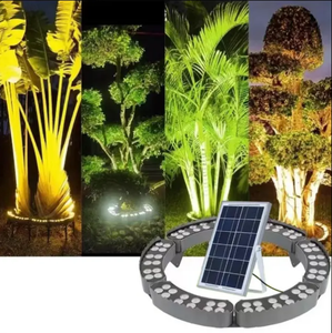 20W 25w Linkable Solar Hug Tree Light Outdoor Ip65 Waterproof Dawn to Dusk Garden Landscape LED Spot Light Ring Palm Tree Lamp