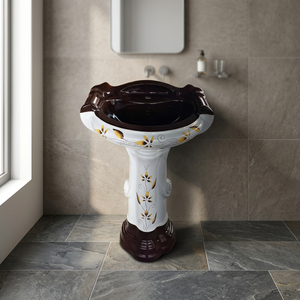 Lavabo de Granito con Pedestal Completo, Modelo Dolphin Zebra, Diseño Moderno, Uso Hospitalario, Ecológico, Fabricado en India, Garantía de por Vida - Product Image 4