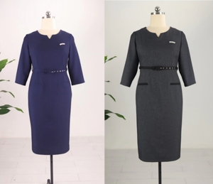 Women Clothing Single Dress With Plain Color for Offices Lady Women Dress - Product Image 1
