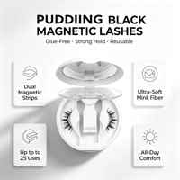 Cils magnétiques JIEHAN en gros, modèle JH-040, étiquette privée, logo personnalisé, faux cils réutilisables effet wispy avec applicateur
