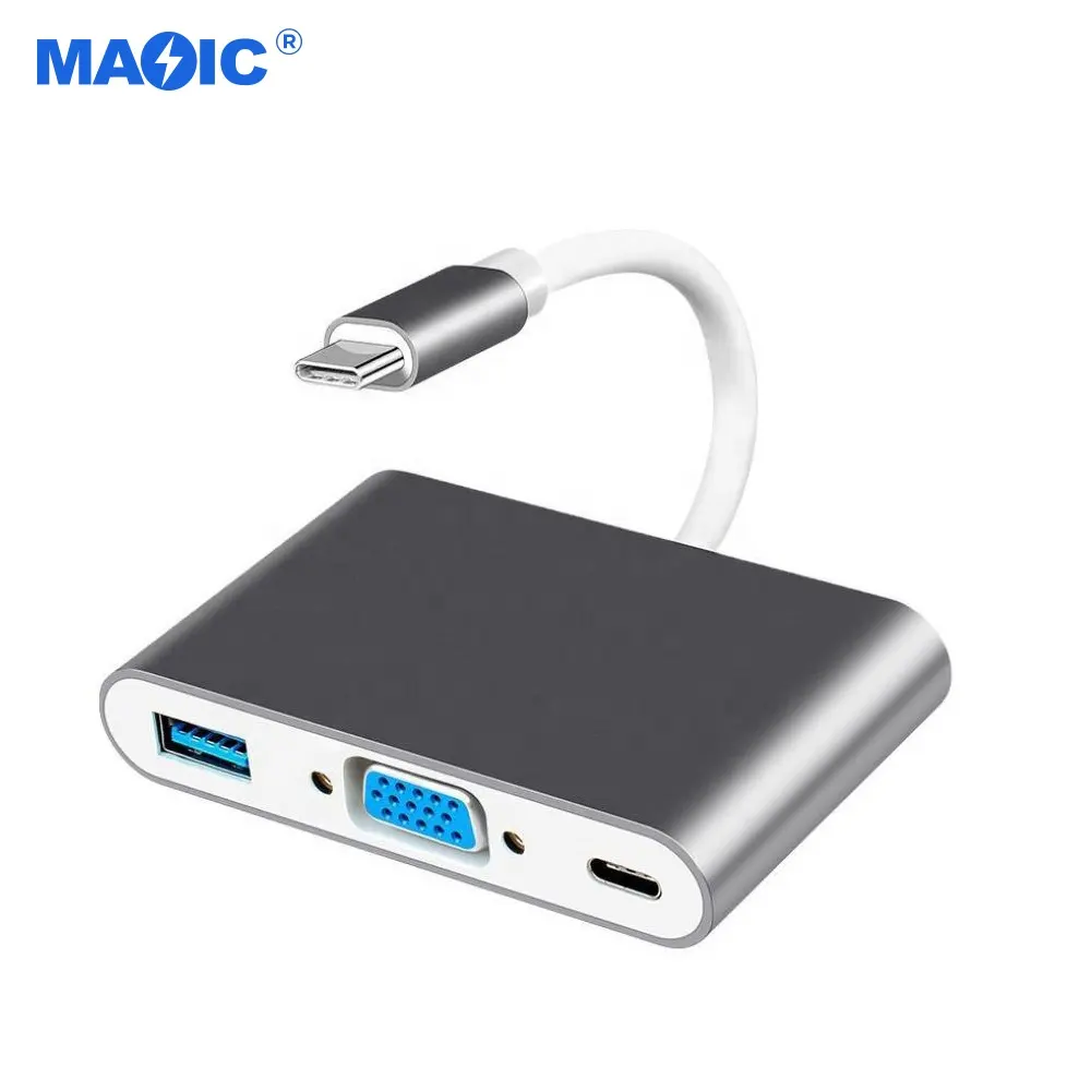 Bilgisayar donanımı yazılım usb yerleştirme istasyonu tipi c hub hdmi usb 3.0 PD 3 için 1 usb c hub dizüstü bilgisayar