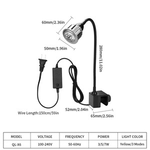 Control remoto 3 colores <span class=keywords><strong>LED</strong></span> <span class=keywords><strong>foco</strong></span> <span class=keywords><strong>acuario</strong></span> luz espectro completo COB pecera paisajismo lámpara para decoración de tanques pequeños plantados - Product Image 5