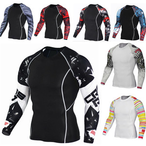 Camiseta deportiva transpirable de manga larga para hombre EVELYN, ropa deportiva de talla grande de secado rápido, estampado personalizable con cordón - Product Image 1