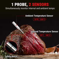 ThermoPro TempSpike Plus 500FT Thermomètre sans fil pour viande, idéal pour grillades extérieures, fumoirs, fours, rôtissoires et cuisson sous vide