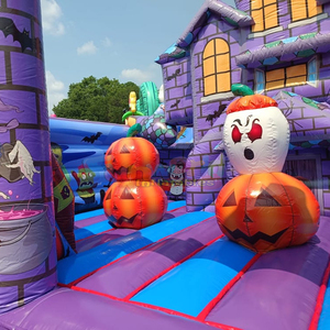 Castillo inflable comercial para niños, con tobogán, para Halloween, con diseño de casa embrujada. - Product Image 3