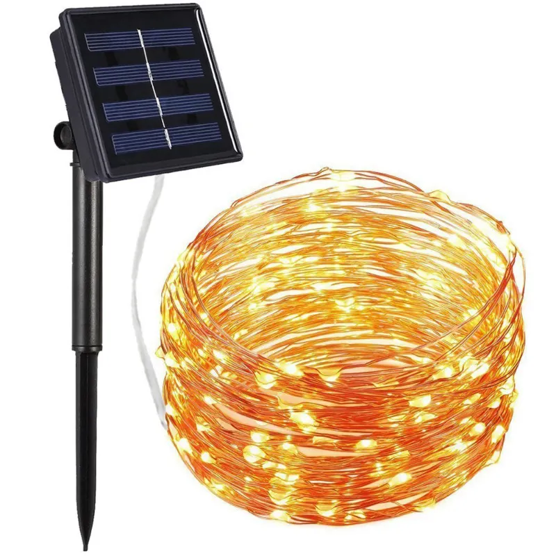 Outdoor Waterproof 12M Light String 100 Led Double Modes Christmas Halloween Solar Led String Lights For Holiday Decoration