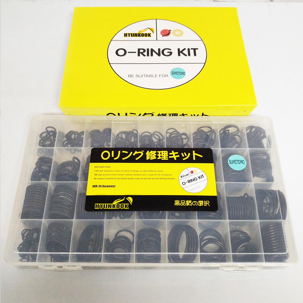 Komatsu Giant Master O-Ring Seal Kit - 435-Piece Nitrile Set, 90 Shore Hardness
