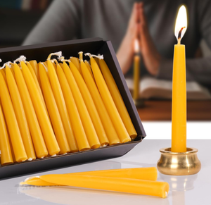 Velas Cónicas Mini Personalizadas con Portavelas de Latón, Vela de Cera de Abeja para Oración, Regalo para Yoga, Relajación y Rituales - Product Image 2
