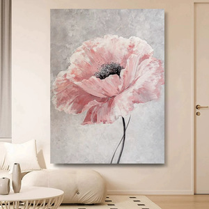 Hand Painted Oil Painting <b>Pink</b> Floral Art Large Wall Decor Living Room Sofa Background Abstract Style Home Decoration - Product Image 3