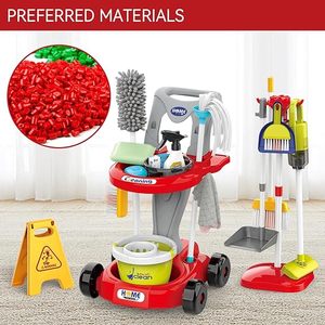 Juguete Educativo de Plástico para Niñas, Carrito de Limpieza Realista con Aspiradora que Funciona, Juego de Juguetes de Imitación - Product Image 5