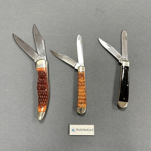 Dual-Blade Folding <strong>Knife</strong> Mirror Polished Blade Utility <strong>Knife</strong> Cattle <strong>Bone</strong> Stag <strong>Handle</strong> Brass Holster Custom Engraved Trapper <strong>Knife</strong> - Product Image 5