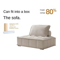 Sofá Compacto de Compresión Recta, Sofá Cama para Espacios Pequeños, Diseño Enrollable, Sofá de Tela con Espuma