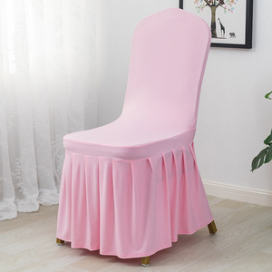 Утолщенная эластичная плиссированная юбка, чехол для обеденного стула, свадебный банкет для дома, универсальная юбка, чехол для стула - Product Image 6