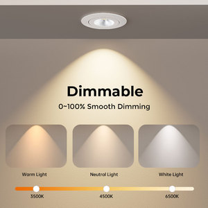 Plafonnier encastré anti-éblouissement ERP moderne, CRI90, boîtier COB, gradation progressive, LED durable pour l'intérieur - Product Image 3
