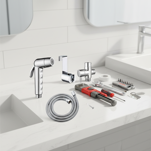 <span class=keywords><strong>Huici</strong></span> - Juego de rociador de bidé vertical de plástico de 2 funciones para montaje en pared, con grifo de 7 orificios, fácil instalación y diseño moderno - Product Image 5