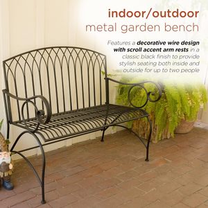 Bancos plegables de hierro forjado hechos a mano para jardí<span class=keywords><strong>n</strong></span>, patio al aire libre, diseño tradicional, metal enrollado, venta al por mayor - Product Image 3