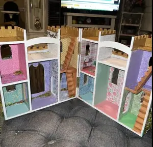 Groothandel Goedkope Miniatuur Onafgewerkt Hout Kasteel Diy Poppenhuis Klassiekers Poppenhuis