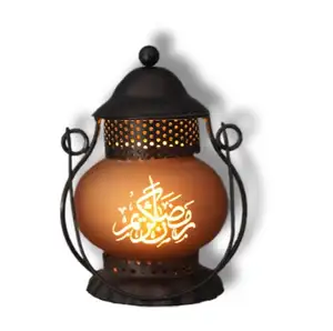 Ramazan parti dekorasyon aksesuarları siyah şamdan Metal lamba ramazan fenerler işıklar mumluk parti dekor malzemeleri
