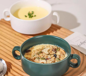 Bols à <span class=keywords><strong>soupe</strong></span> de nouilles aux oignons français en céramique, design nordique personnalisé, écologiques, avec double poignée, pour desserts - Product Image 4