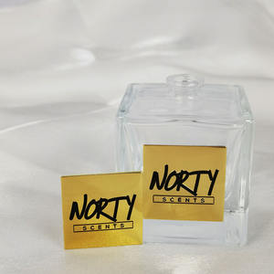 Durable Aluminum <strong>Label</strong> for Perfume Bottles <strong>Gold</strong> Metal Finish and Embossed Logo with Strong Vinyl Adhesive - Product Image 4
