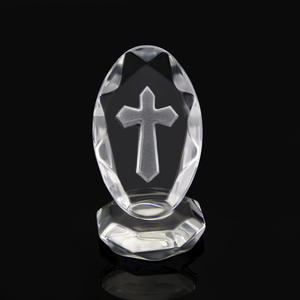 Croix Catholique en Cristal sur Socle, Favor <span class=keywords><strong>de</strong></span> Baptême ou Baby Shower, Cadeau <span class=keywords><strong>de</strong></span> Première <span class=keywords><strong>Communion</strong></span>, <span class=keywords><strong>Souvenir</strong></span> <span class=keywords><strong>de</strong></span> Mariage, Article Religieux Mémorable - Product Image 4