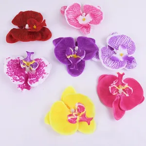 Fleur en Soie en Gros, <span class=keywords><strong>100</strong></span> pièces/opp, Tête de Fleur Artificielle Phalaenopsis Papillon de 9 cm, Décoration Maison et Mariage - Product Image 4