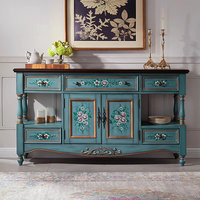 Armoire console buffet européen en bois massif style américain rétro peint décoration buffet entrée armoire de rangement