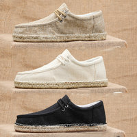 Chaussures de pêcheur pour hommes, respirantes, à enfiler, décontractées, couleur unie, polyvalentes, en tissu, semelle extérieure en PU