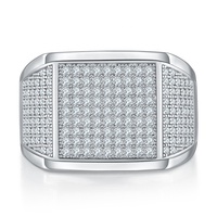 Bagues de luxe en moissanite pour hommes, style hip-hop, serties de diamants blancs D VVS1, argent 925, bijoux élégants pour hommes