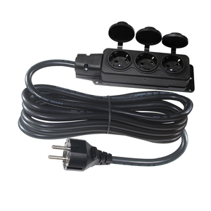3 Way Outlet Heavy Duty Extensão Soquete 250V 16A Europeia <span class=keywords><strong>Schuko</strong></span> <span class=keywords><strong>Plug</strong></span> 3 Pin H07RN-F 1.0mm2 1.5mm2 Cabo 5M 10M - Product Image 1