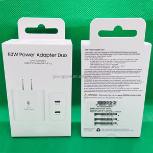 Accessoires pour téléphone portable USB C, <span class=keywords><strong>chargeur</strong></span> mural noir/blanc 50W+25W double port EP-T5020, adaptateur secteur 50W <span class=keywords><strong>Duo</strong></span> pour <span class=keywords><strong>Samsung</strong></span> S26 Ultra - Product Image 6