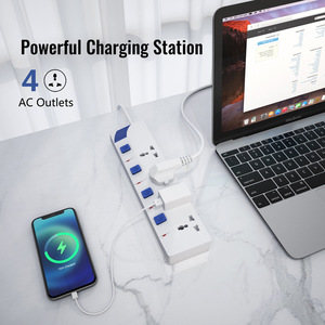 Maunfactury Nhiều Điện Ổ Cắm Điện Ổ Cắm 4way 2M 4 Chuyển Đổi Trắng Dây Điện Máy Tính Bảng Giá Rẻ Op Mở Rộng Ổ Cắm - Product Image 2